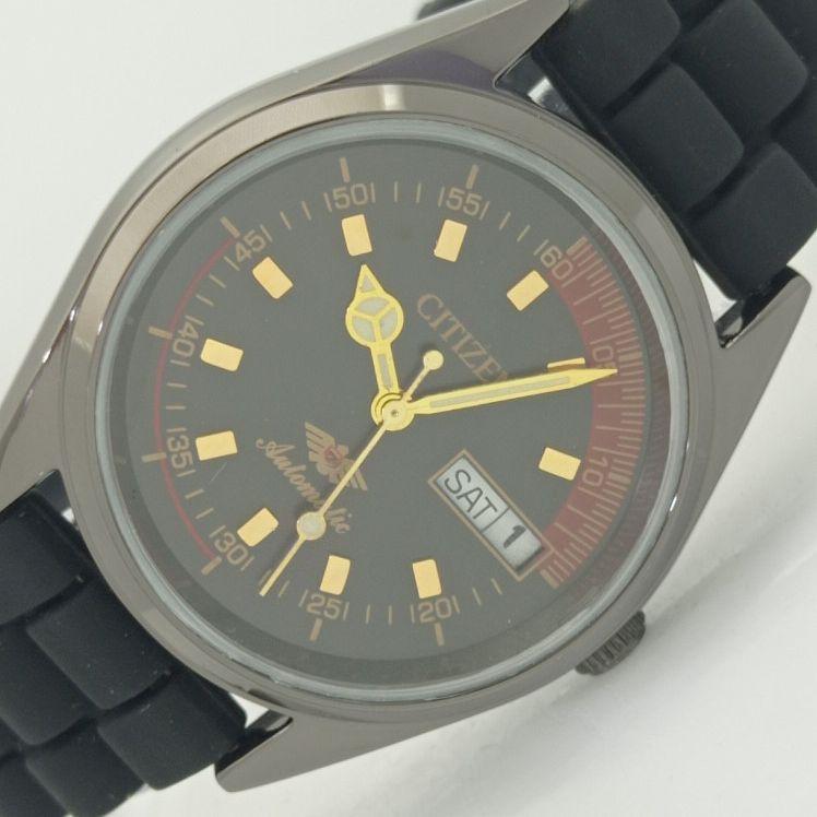 

REFURBISHED CITIZEN AUTOMATIC 8200 JAPAN MENS BLACK DIAL WATCH 010-a415162-2 Sku010-a415162