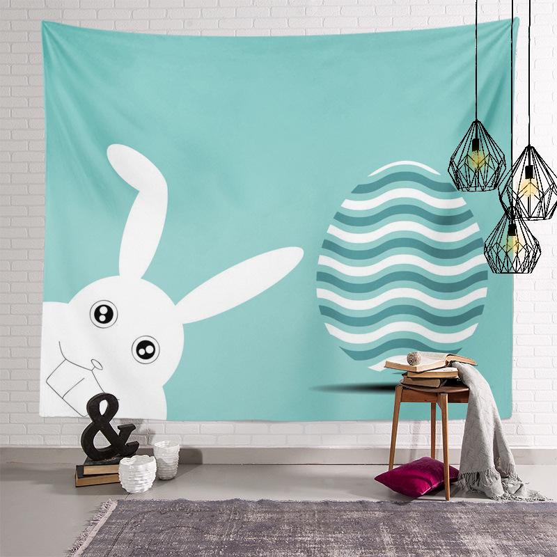 Home Decoration Easter Series of Easter Egg Printing Polyester Tapery Tapestry Is Suitable for Bedroom Living Room Tapiz