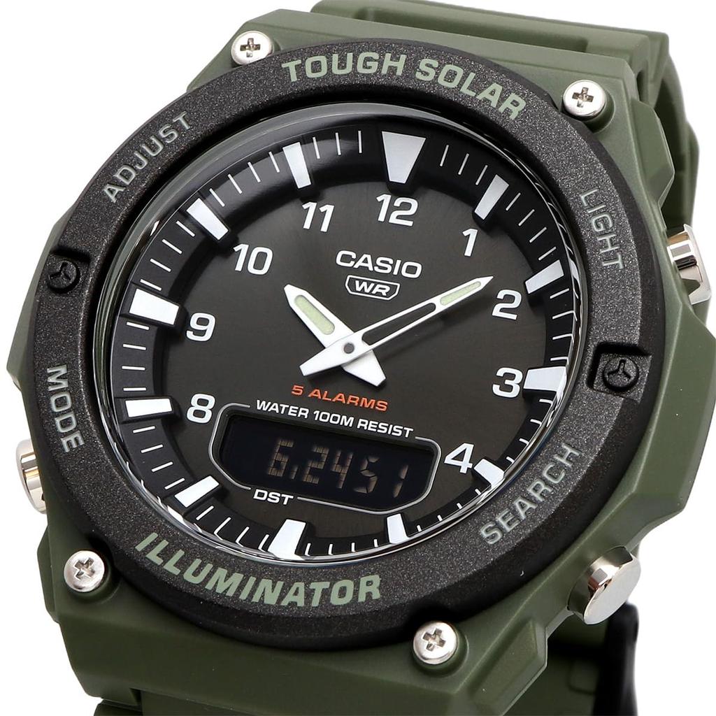 CASIO Standard Tough Solar Quartz Watch Military Green Black Inverted LCD Overseas Model [Casio] Analog-Digital AQ-S820W-3BV Men's