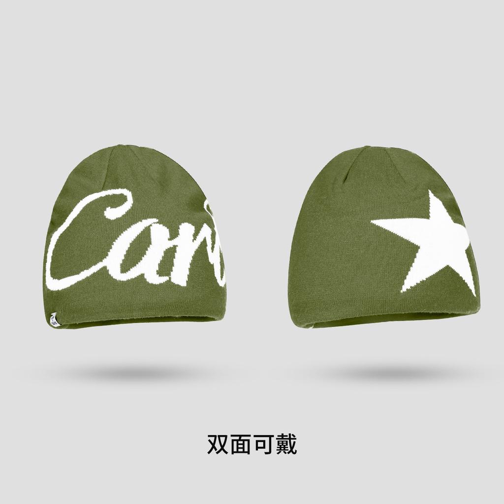 Autumn and winter hats women's cold hats big head circumference versatile knitted thin crimped outdoor stacking hats women's winter