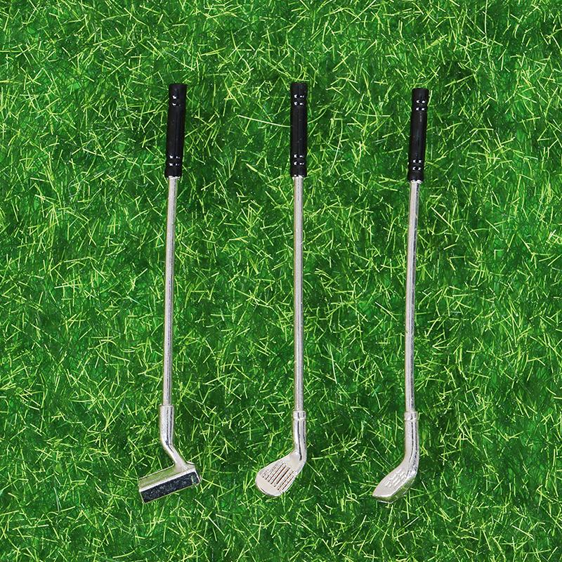 5Pcs 1:12 Dollhouse Miniature Furniture Metal Golf Clubs Set Pretend Play Toys