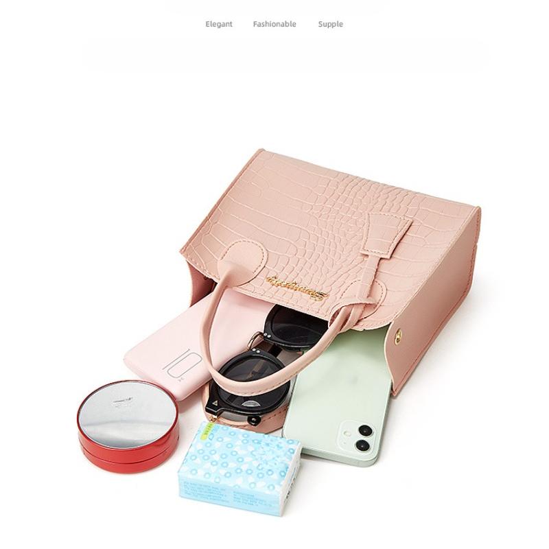 Damen Umhängetasche Krokodilmuster Buchstabe Korean Edition Label Candy Farbe Anhänger Farbe Platin Tasche