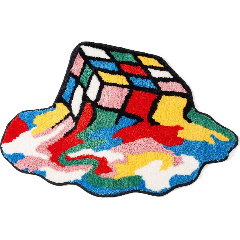 Melted Magic Cube Rug, Funky Aesthetic Area Rugs 34 x 24 inch Non Slip Washable, Abstract Cute Unique Bathroom Bedroom Rugs Fluffy Soft Small Rugs,