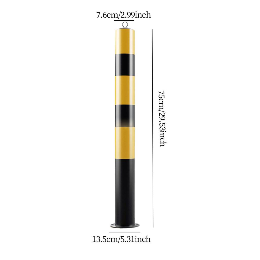 Safe Bollard Parking Bollard 30' H Steel Protective Professional Black and Yellow Accessory for Sidewalks Hotels Street lanes
