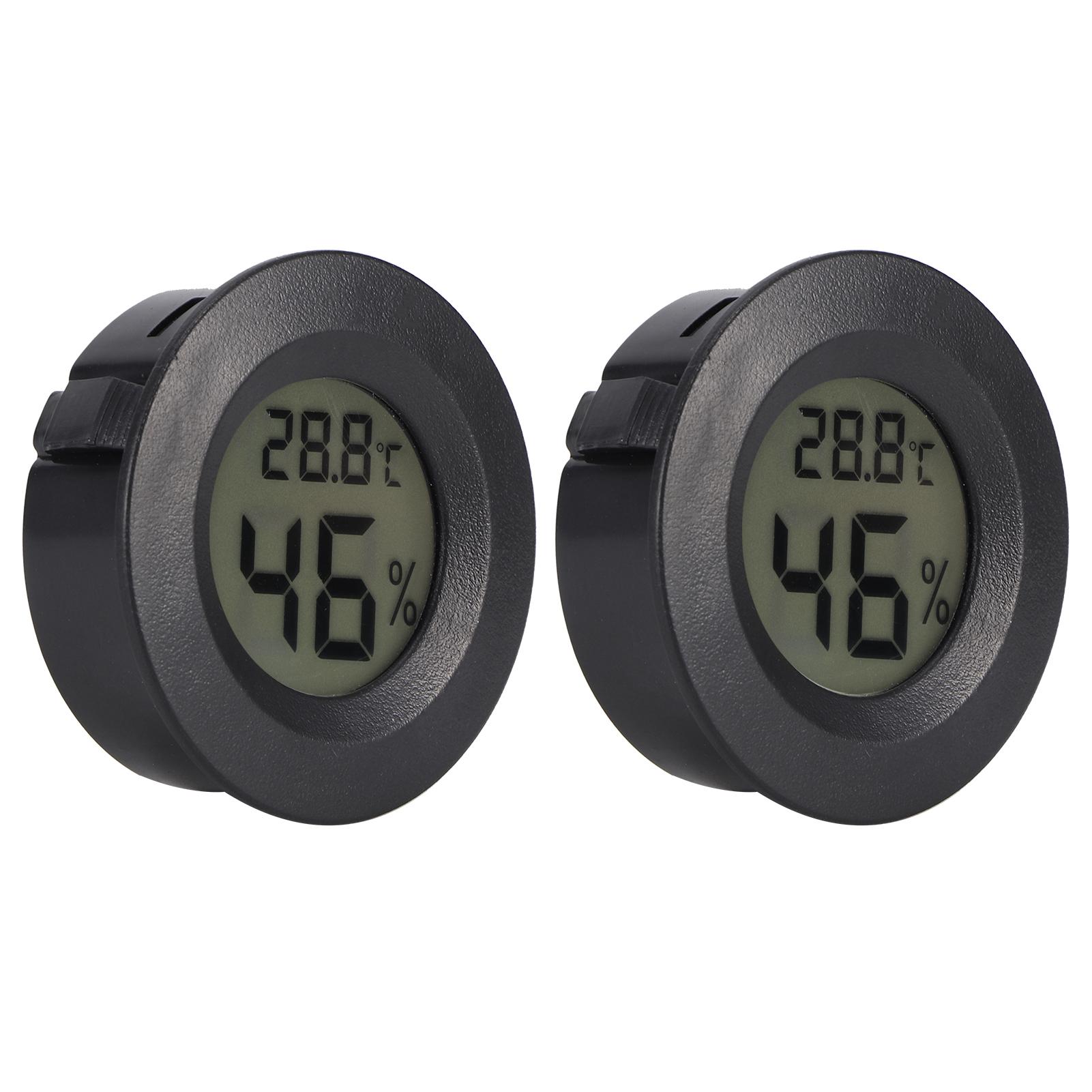 

2PCS Mini Digital LCD Thermometer Hygrometer Round Shape Temperature Humidity Meter for Reptile Box