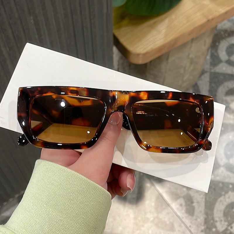 Retro Square Sunglasses Fashion Small Frames Men Women Shades Rectangle Vintage Yellow Leopard Sun Glasses Steampunk Eyeglasses