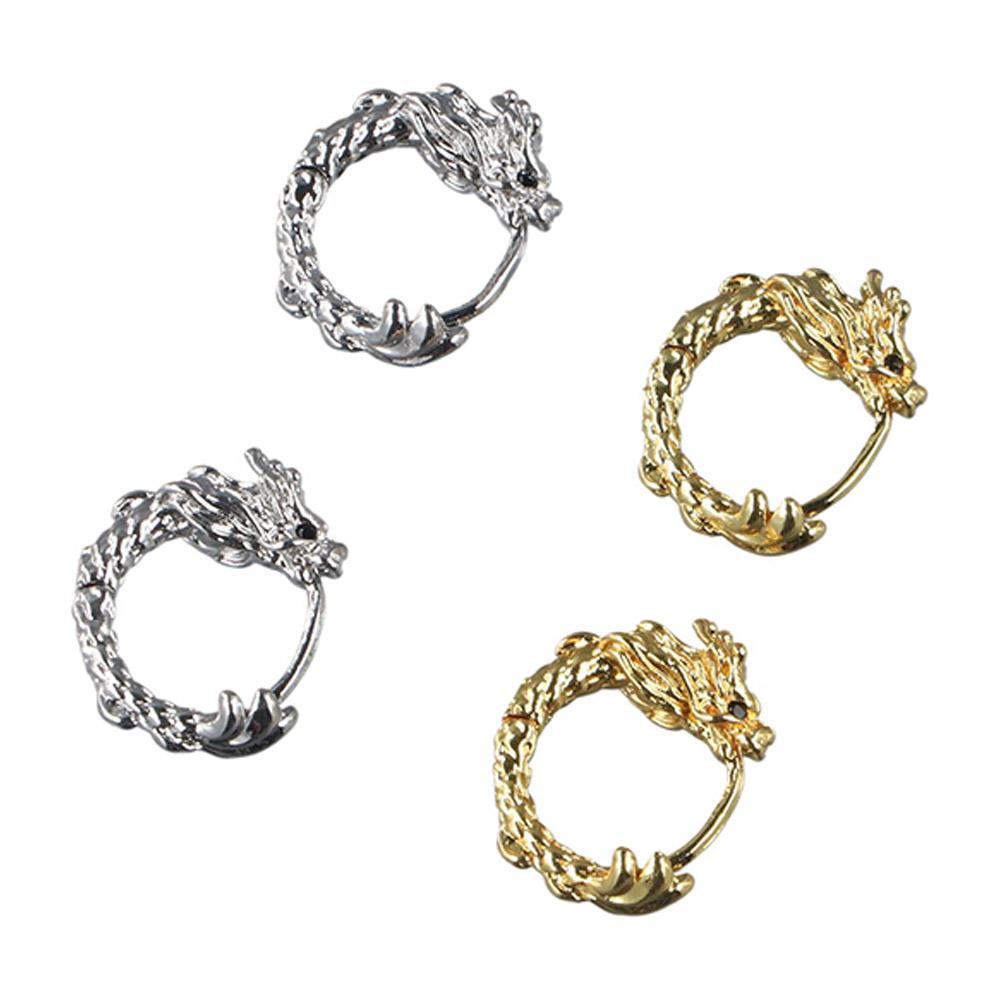 Chinese Style Silver Dragon Stud Earrings Jewelry Chinese Dragon Earrings  Accessories