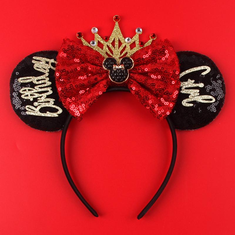 Halloween Mouse Ears Headband Sequins Bow Hairband For Women Featival Party DIY Hair Accessories Boutique