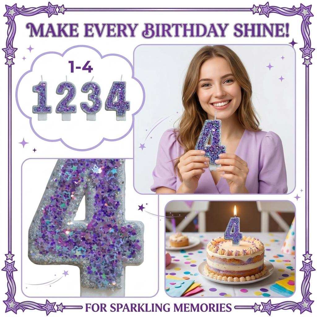 Fashion Cartoon Creative Birthday Candles Party Digital Candles