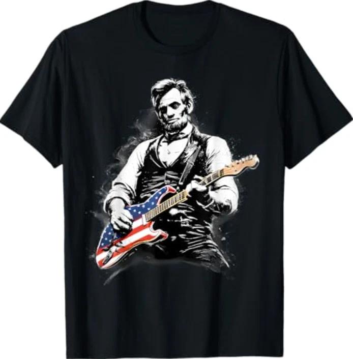 Abraham Lincoln Abe Lincoln Playing Guitar T-Shirt M