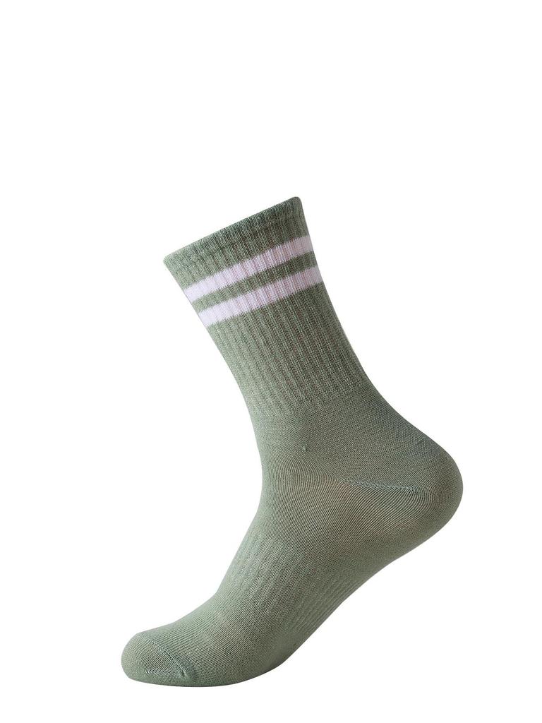Women's Striped Mid-Calf Over-the-Knee Non-Slip Sports Socks: Two-Stripe Spring/Autumn Versatile Casual Style.