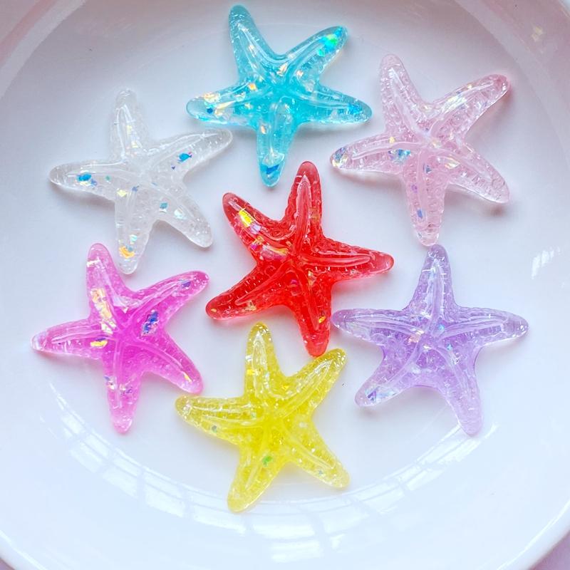 20Pcs New Cute Resin Cartoon Shining starfish Flat Back Scrapbooking DIY Jewelry Craft Decoration Accessories
