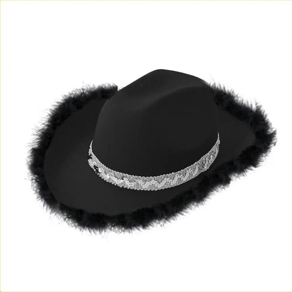 Funny Sequin Cowboy Accessory Performance Costume Party Bachelorette Party Hat Cowboy Hat Cowgirl Hat Sequin Cowgirl Hats