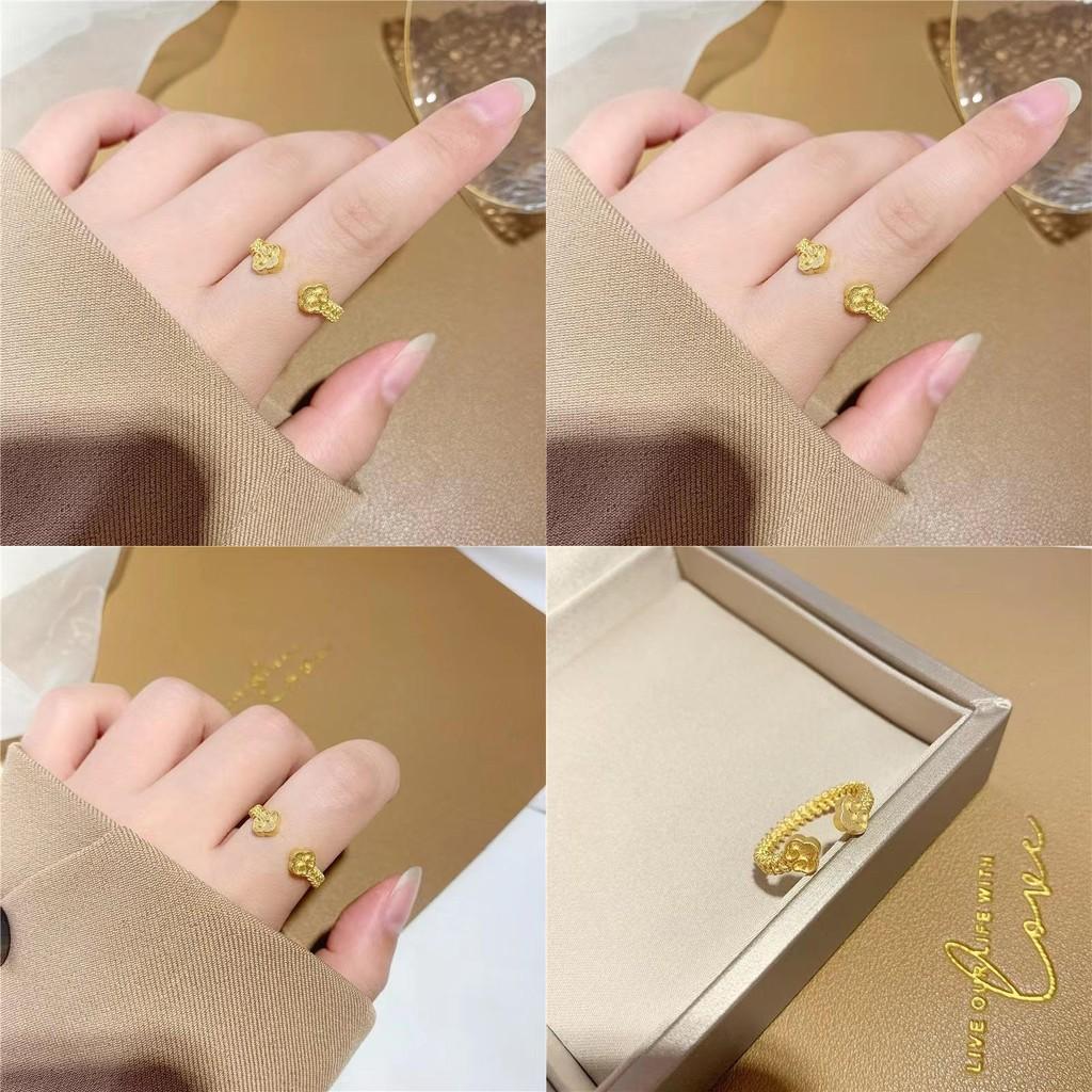 Unique Floral Design Adjustable Ring Brass Gold Plated Perfect For Wedding Gifts