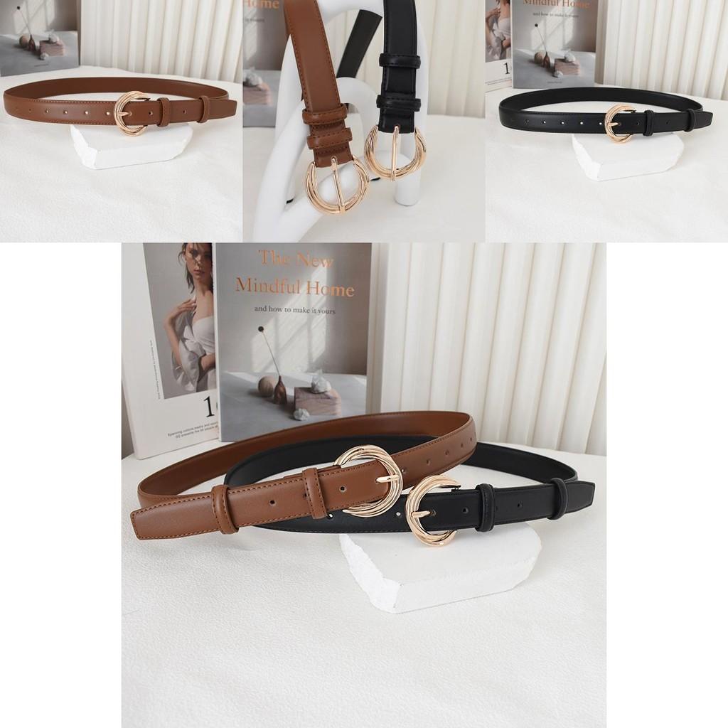 Stylish Black Leather Belt For Women High Quality Genuine Leather Casual Fashion Accessory