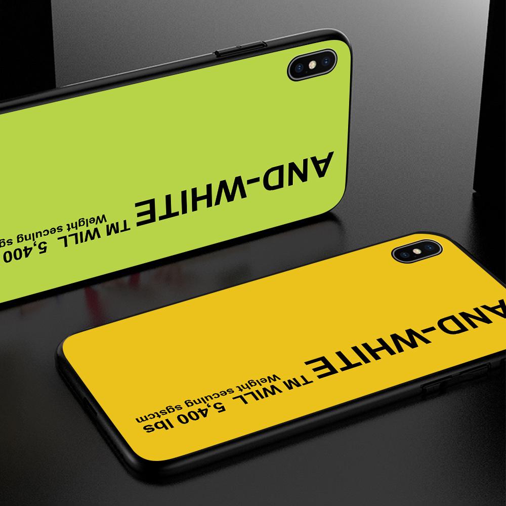 Stoßfeste, schlanke, einfarbige Streifen-Slogan-Schutzhülle aus weichem TPU-Silikon