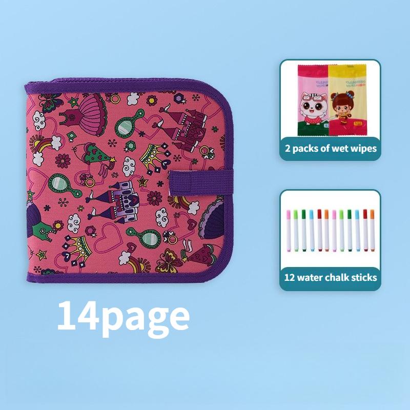Löschbares Kritzelbuch für Kinder, Kleinkindspielzeug, wiederverwendbare Zeichenblöcke mit 12 Aquarellstiften, Vorschulspielzeug, Reise-Schreib-Malset