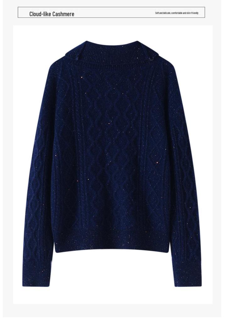 Autumn 2026 Cashmere Lapel Knit Sweater – Trendy, Thick, and Versatile Wool Outerwear