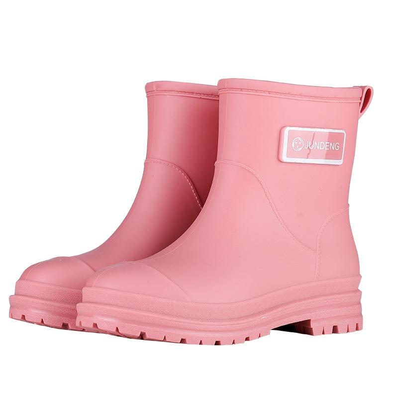 New fashion women's medium tube rain shoes fashion women's water shoes thickened non-slip warm waterproof water shoes