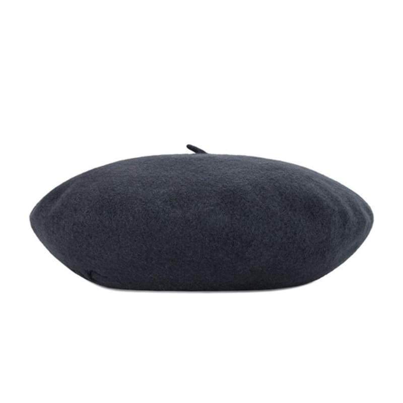 VARZAR Cursive Logo Wool Beret Gray