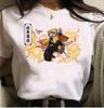 Kawaii Casual Anime Demon Slayer Kimetsu No Yaiba Graphics Female T-Shirt Summer Loose Blouse White Tees O-Neck Women Goth Tops
