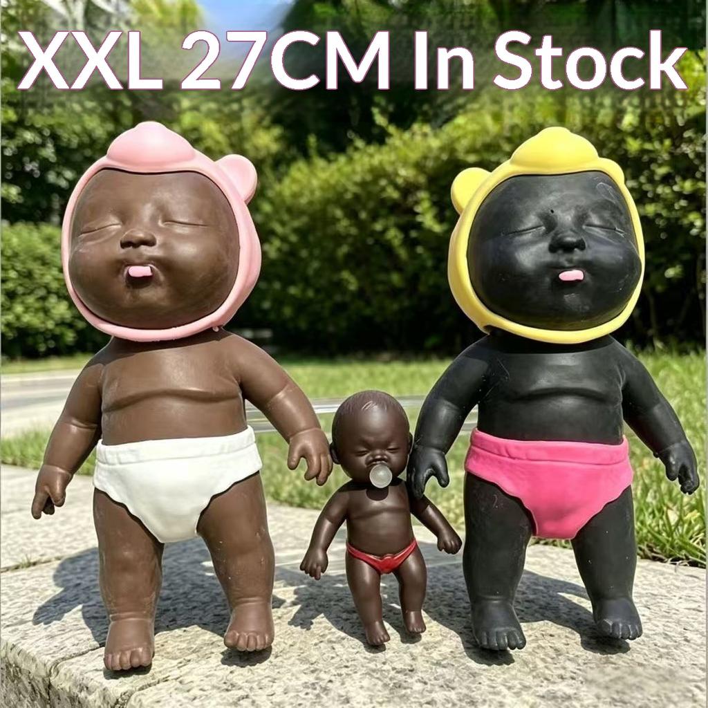 26cm Extra-Large Natasha Internet-Famous Black Doll Squeeze Toy Stress-Relief Palm-Sized TPR Slow-Rebound Prank Gift