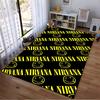 Nirvana Logo with Smiley Face Rug Non-slip rug suitable for living room and bedroom sofas