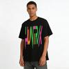 HUNTRX Color Block Letter Print Casual T-Shirt Unisex Loose Breathable Daily Top Pure cotton T-shirt