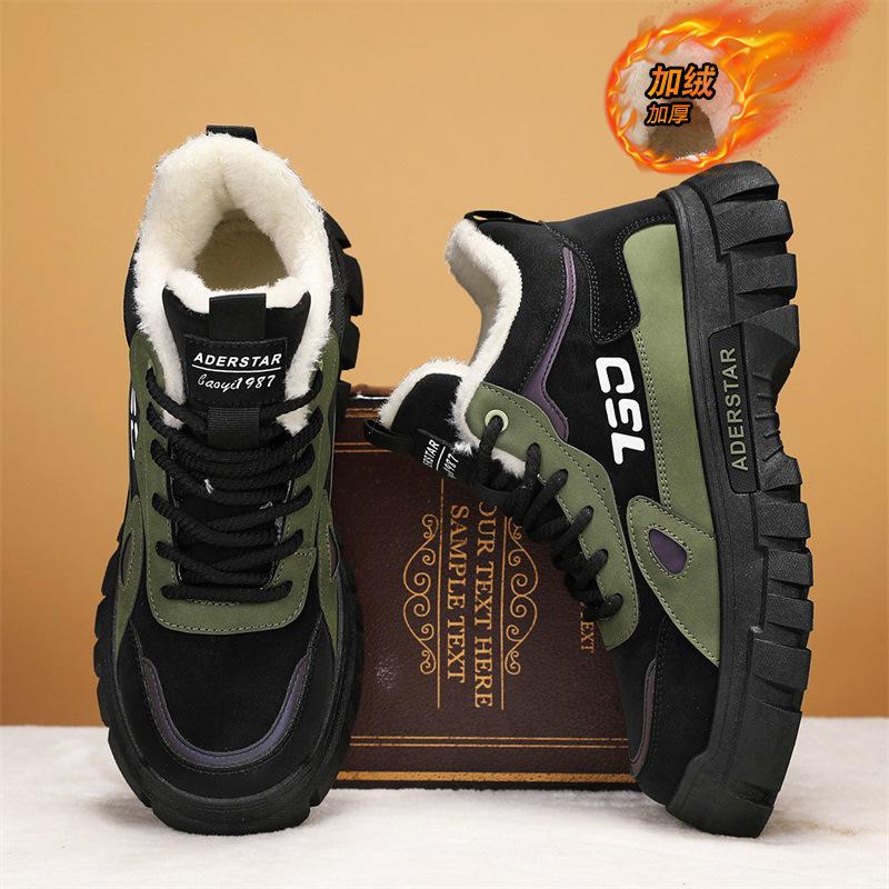 Snow boots winter fur integrated waterproof and non-slip Martin boots piled thickened warm cotton shoes