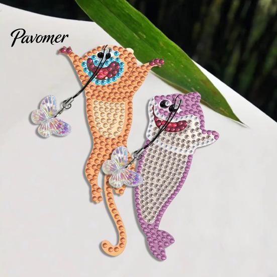 Stress Relief Handmade Projects Faux Diamond Art Bookmark Kit, Halloween Book Marker DIY Decorative Page Markers with Tassels Animal Bird Crafting Kit