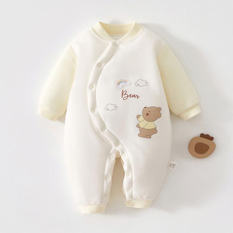 Regenbogenbär 7A Antibakterieller Baumwoll-gepolsterter Baby-Krabbel-Body 120g (Neugeborenes bis Kleinkind)
