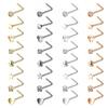 Unisex Nose Ring Stud Set Surgical Steel Hypoallergenic L Shape CZ Diamond Trendy Piercing Jewelry for Men Women Daily WearStyle