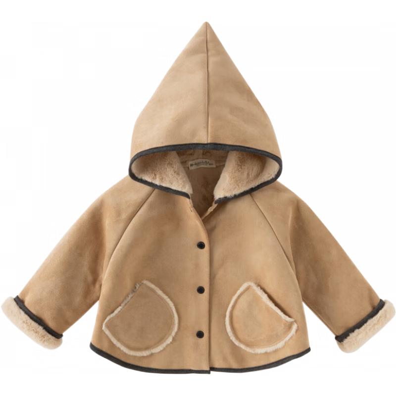 

DAVE & BELLA Girls Hooded Suede Winter Coat 18-24M