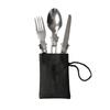 Camping Cutlery, 3 in 1 Folding Knife Fork Spoon Stainless Steel Portable Ultralight 3-Piece Outdoor Picnic Travel Kit