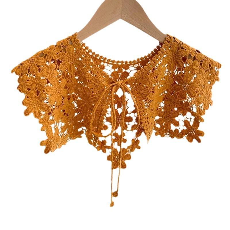 Summer Sunscreen Lace Shoulder Hollow Fake Collar Shawl Fashionable Versatile Outer Decorative Small Shawl