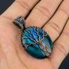Tree Of Life Blue Flash Labradorite Handmade Pendant, Natural Gemstone Jewelry, 999 Copper Wire Wrapped Pendant Jewelry, For Gift