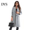 Women Jacket Woolen Turn-down Collar Solid Color Single-breasted Coat Mid Length Thermal Long Sleeved Commuting Dating Spring Fall Winter Overcoat