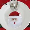 Christmas Dinner Table Setup Cutlery Holder Pockets, Non-woven Fabric Pouch Bags for Spoon Knife Holders Fork, Santa Snowman Reindeer Tableware