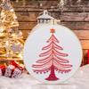 Halloween Stamped Cross Stitch Embroidery Kits with Hoop Cloth Color Thread for Beginners DIY Arts Ornament Cross Stitch Sets