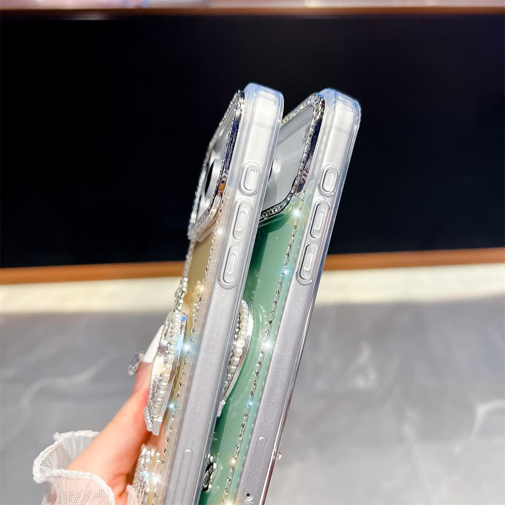 Handmade Sparkly Diamond Crown Mirror IMD Phone Case, Compatible with iPhone 13,iPhone 14,iPhone 15,iPhone 16,iPhone 17 Series