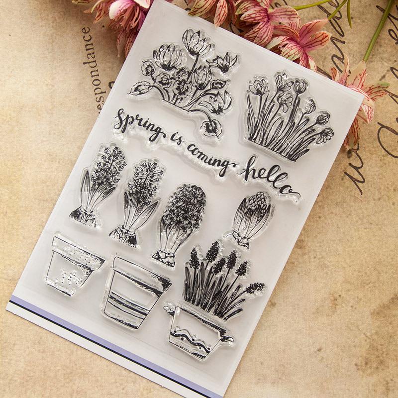 Flowers Transparent Clear Silicone Stamp for Seal DIY Scrapbooking Photo Clear Stamp