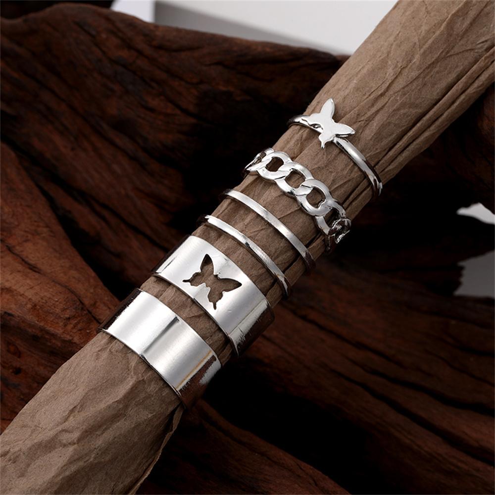 

Минималистичный набор открытых колец из металла, золота, серебра, серебра, 5 шт. золотой