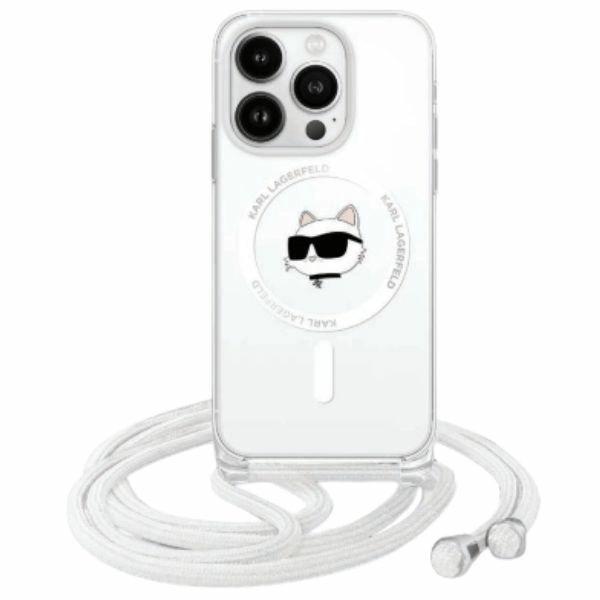 Karl Lagerfeld Klhmp16Shcchnt Iphone 16  6.1 Hardcase Transparent Iml Choupette Head & Cord Magsafe