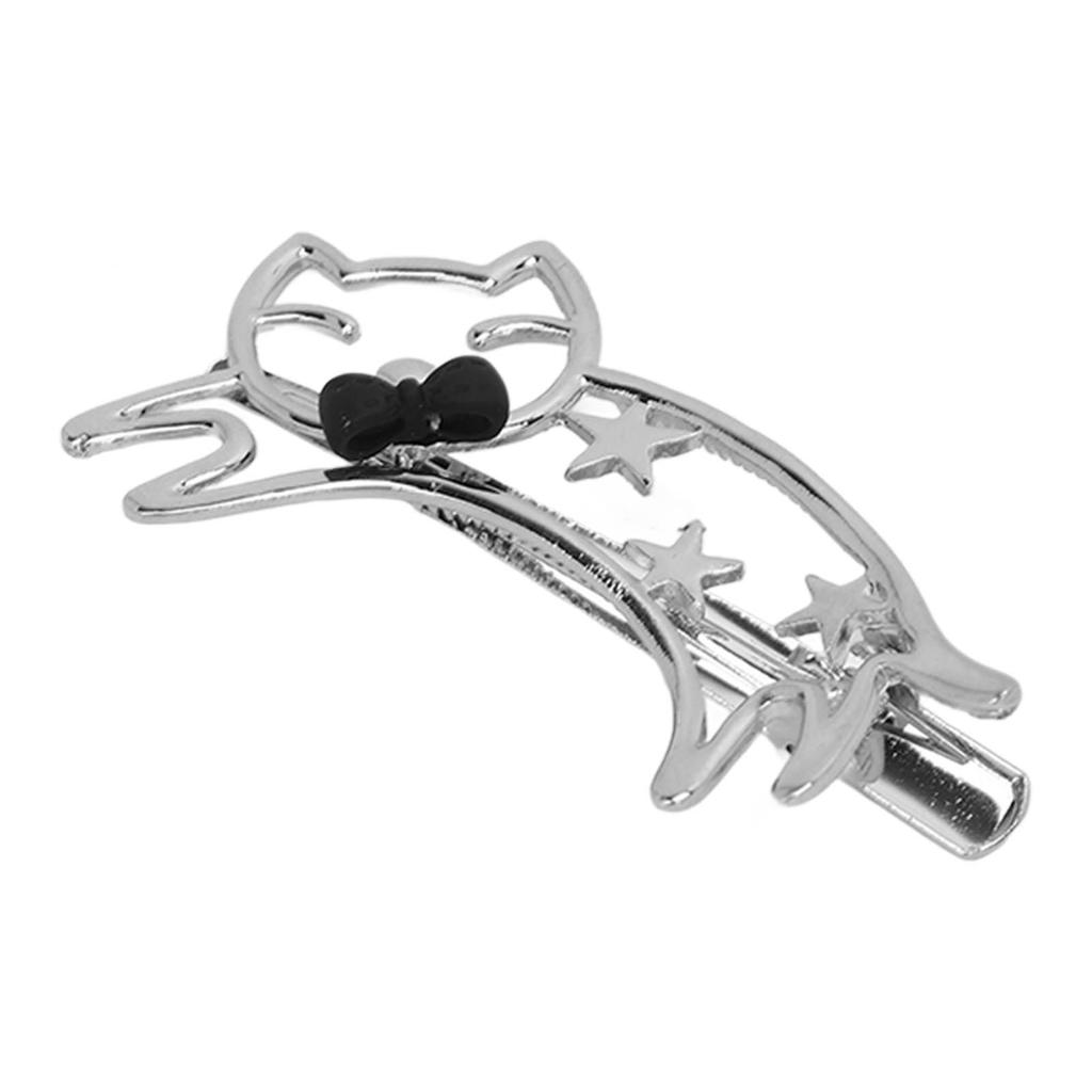 Duckbill Hair Clip Cartoon Kitten Hollow Hairpin Electroplating Alloy Decorative Bangs Hairpin