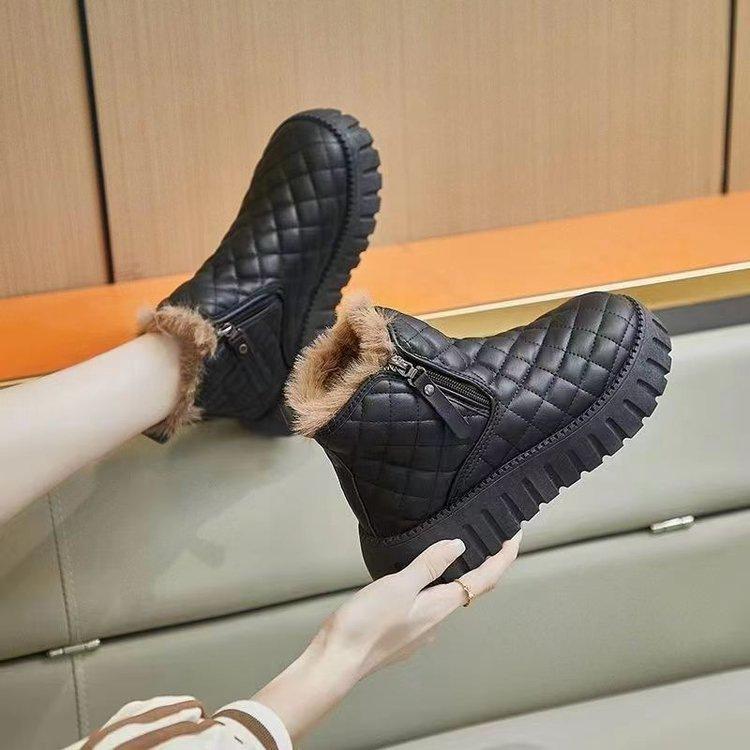 Зимние утепленные снегоступы новые утолщенные теплые хлопковые ботинки нескользящие хлопковые ботинки 35 чёрный