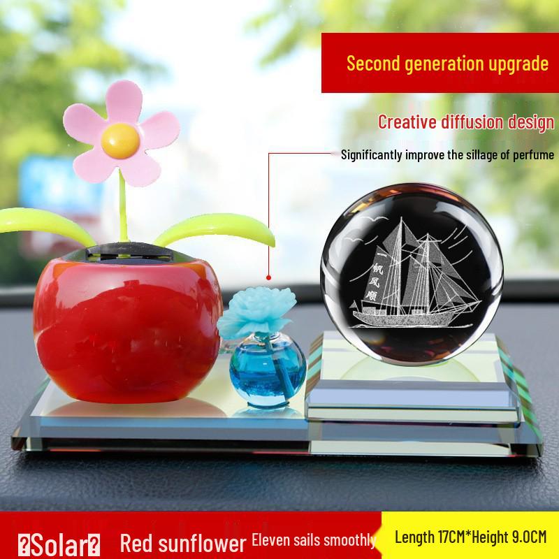 Solar-Powered Monk Car Perfume Shaking Head Cartoon Ornament