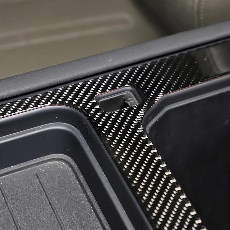 For 2020-2023 Land Rover Defender 90 110 Soft Carbon Fiber Car Central Storage Panel Frame Cover Trim Stickers Car Accessories