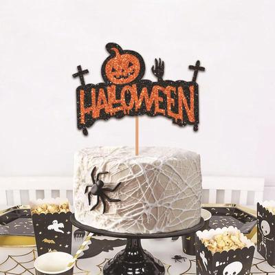 Halloween Glitter Cake Topper Inserts for Party Desserts