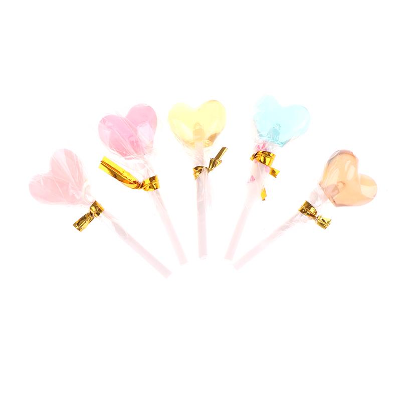 1/12 Dollhouse Simulation Heart Lollipop Dollhouse Miniature Candy Ornament Dolls House Food Accessories Pretend Play Toys