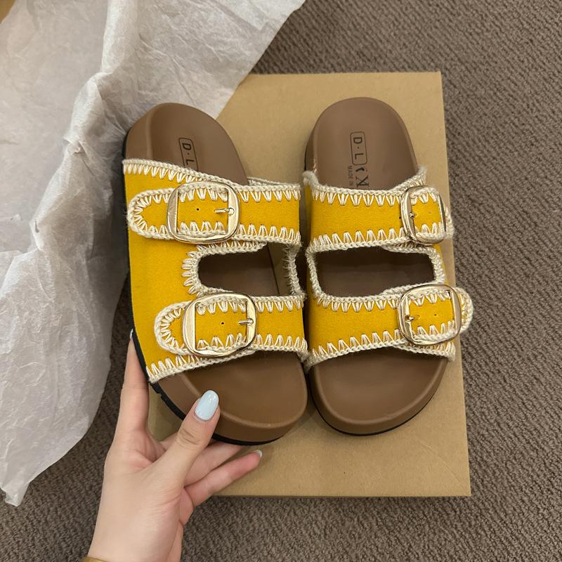 Slippers Women's Summer Outer Wear Sense 2025 New Thick Bottom Height Increase Beautiful with Skirt Cool Slippers